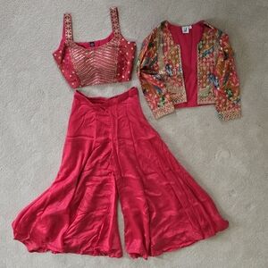 Vibrant Pink Embellished Lehenga Set